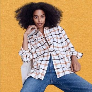 Madewell Boyfriend Oversized Dempsey Flannel Button Down Shirt